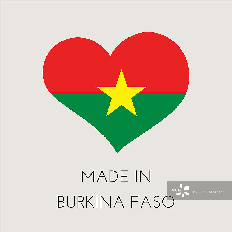 布基纳法索国旗心形标签图片素材