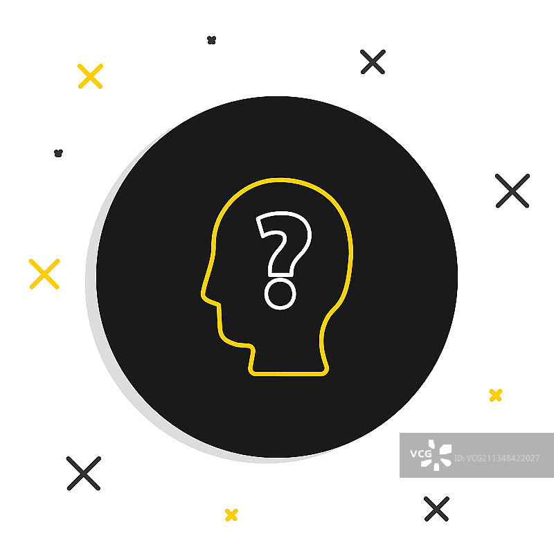 线条人头与问号图标图片素材