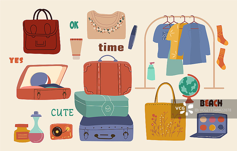 旅行用品套装图片素材