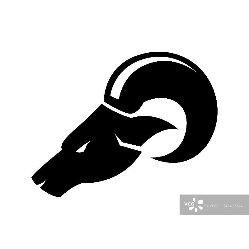 黑色公羊侧视图头部图标图片素材