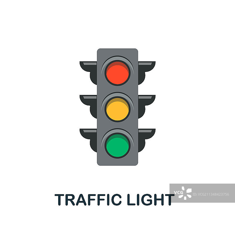 交通信号灯扁平图标元素图片素材