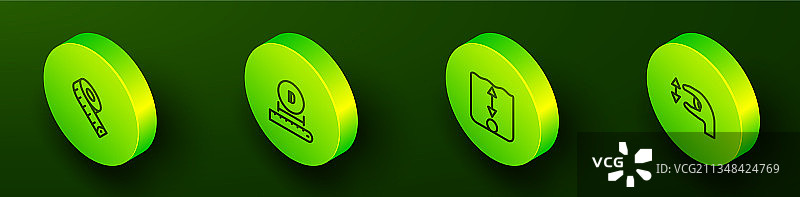 2.5D等距线条卷尺直径深度图片素材