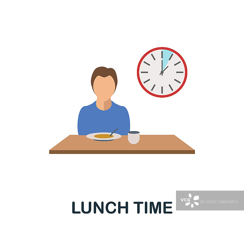 午餐时间扁平图标元素图片素材