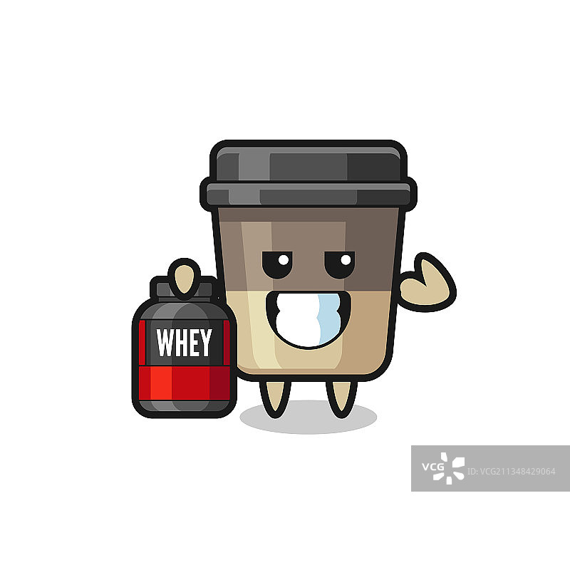 健壮的咖啡杯人物拿着东西图片素材