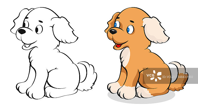 手绘卡通小狗图片素材