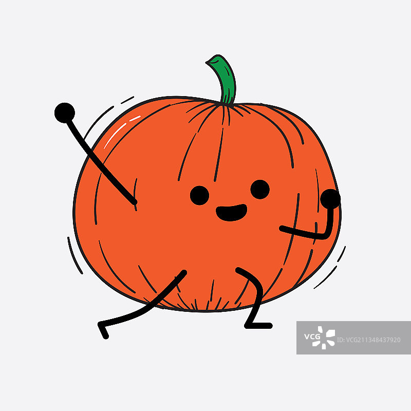 南瓜人物，可爱的脸和简单的身体图片素材