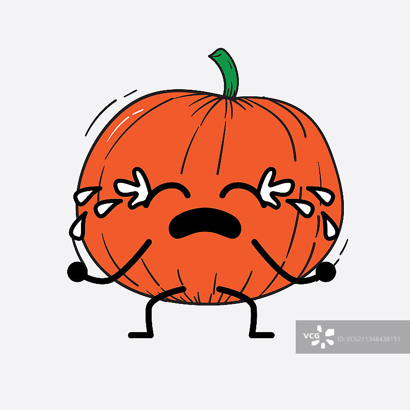 南瓜人物，可爱的脸和简单的身体图片素材