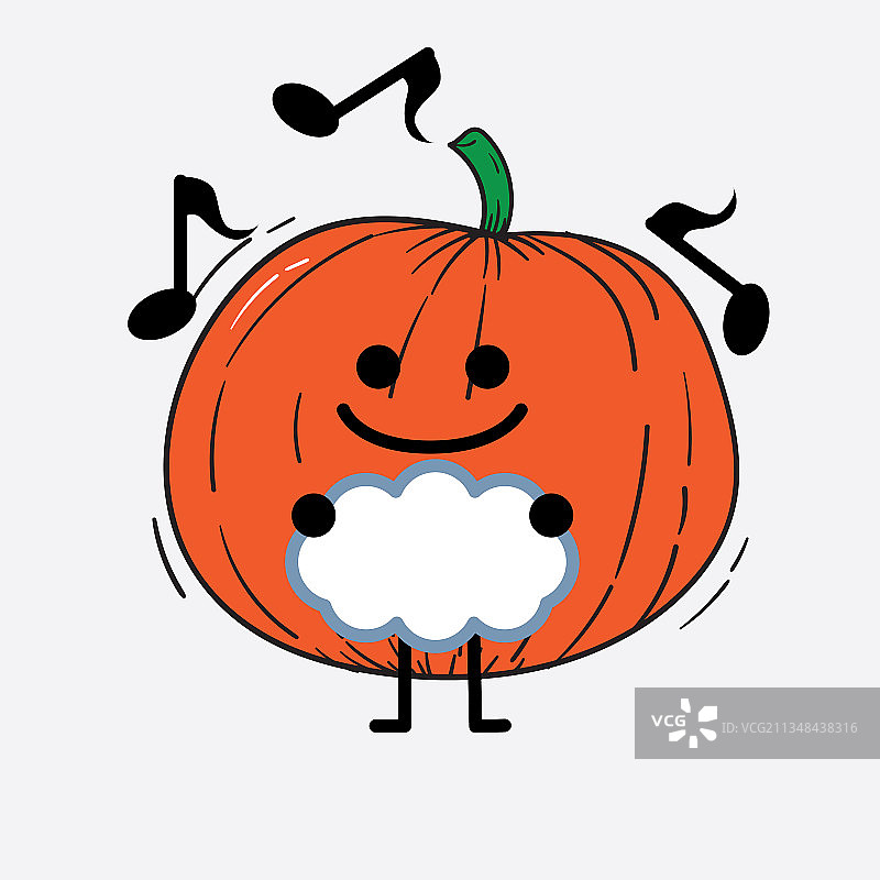 南瓜人物，可爱的脸和简单的身体图片素材