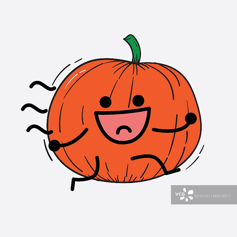 南瓜人物，可爱的脸和简单的身体图片素材