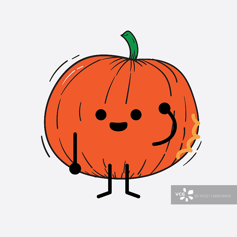 南瓜人物，可爱的脸和简单的身体图片素材