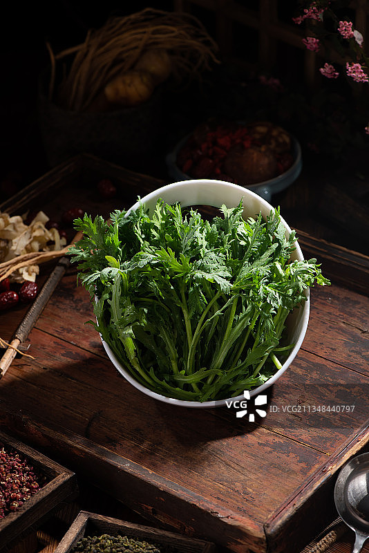 新鲜茼蒿图片素材