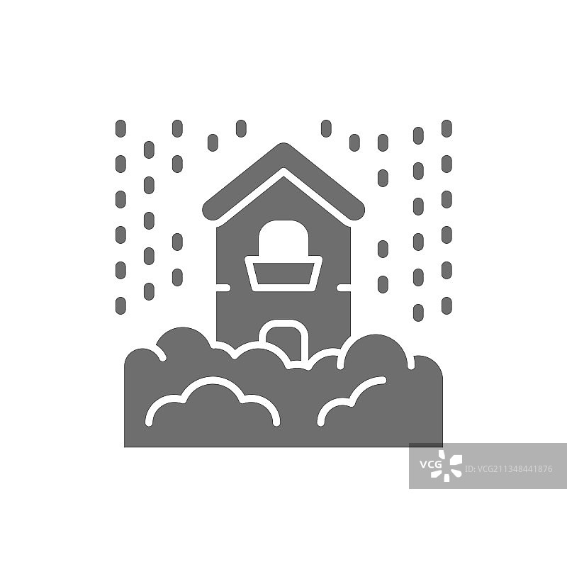 降雪自然灾害灰色图片素材