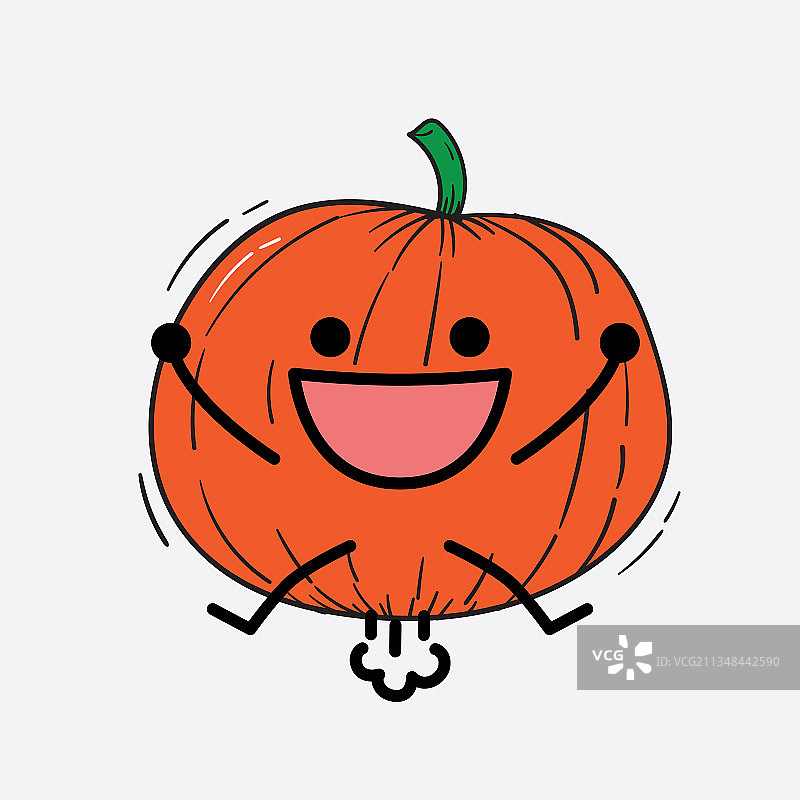 南瓜人物，可爱的脸和简单的身体图片素材
