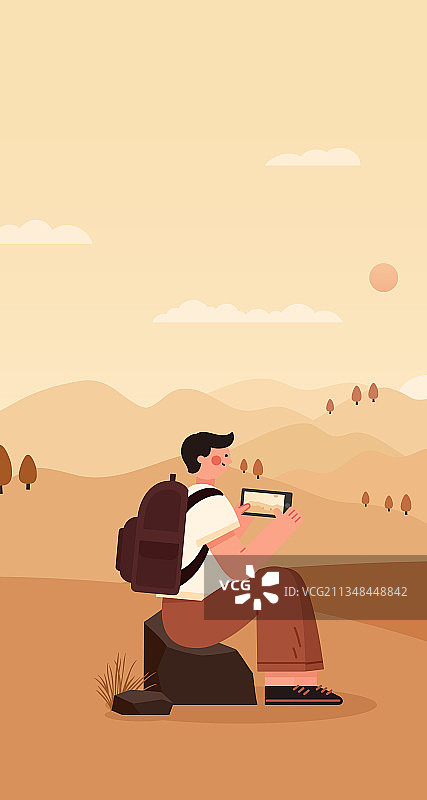 秋天登高图片素材