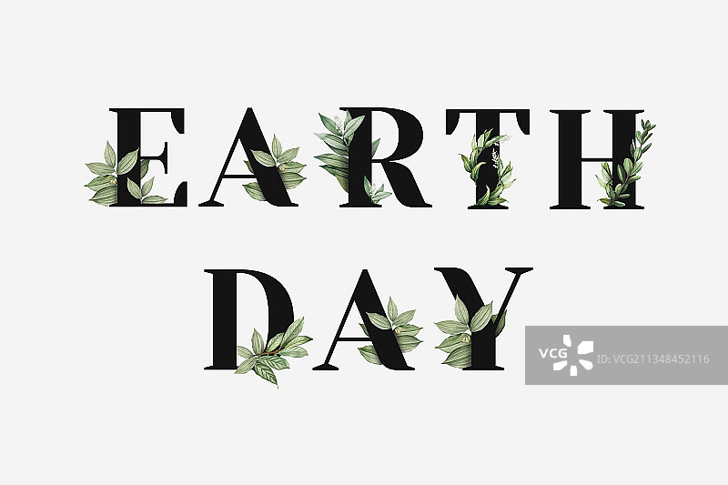 植物地球日黑色排版图片素材