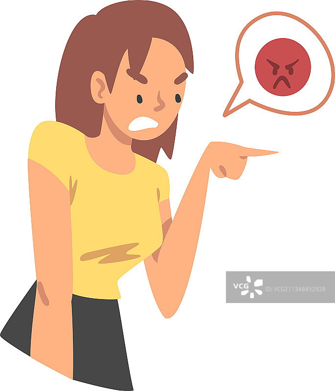 表达不满的年轻愤怒女人图片素材
