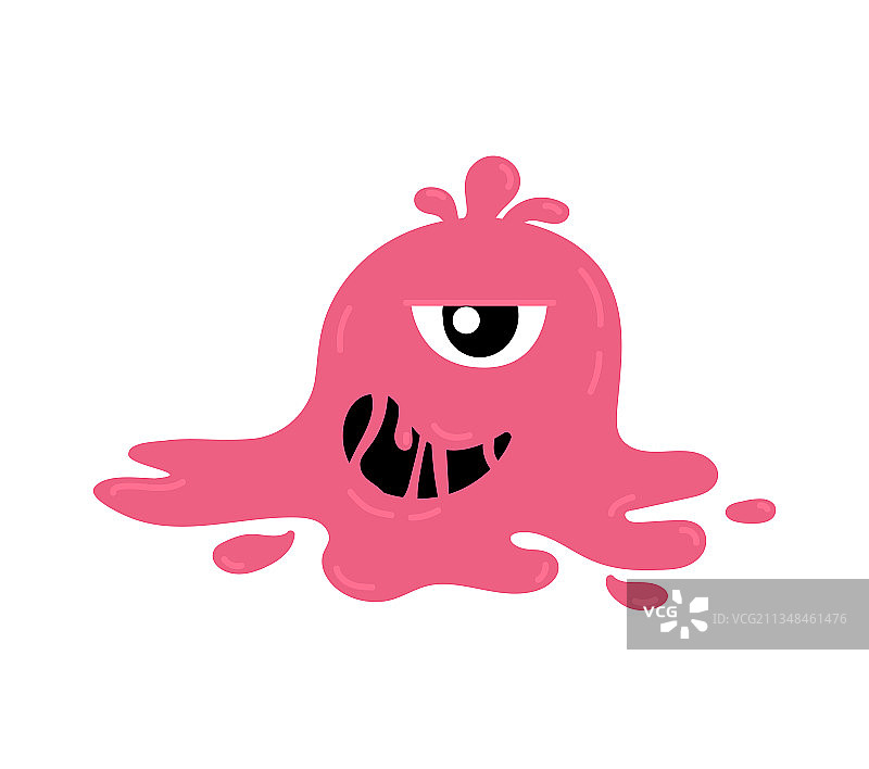 卡通粘液怪物在白色背景上图片素材