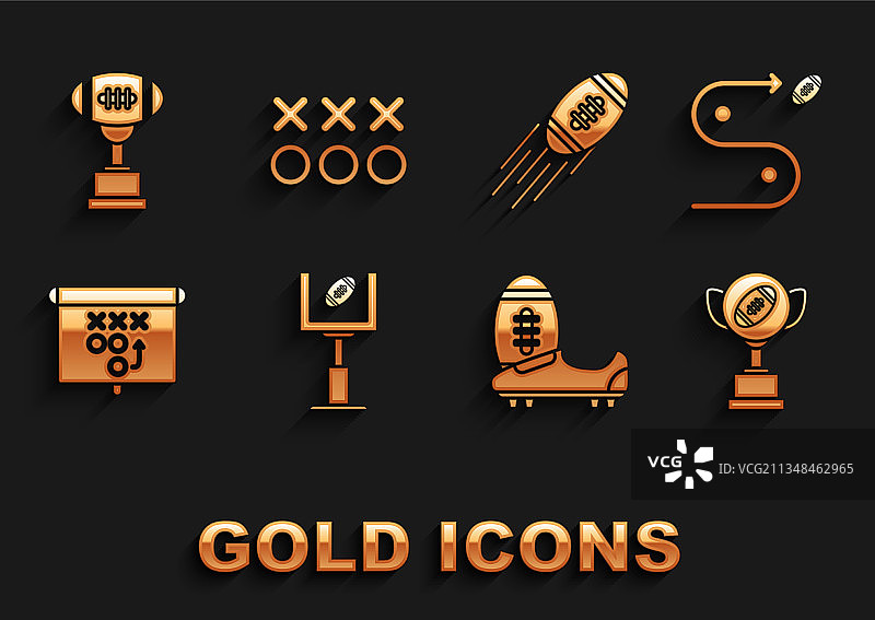 美式橄榄球门柱和橄榄球组合图片素材