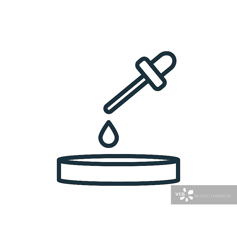 带有移液器和滴管线的培养皿图标图片素材