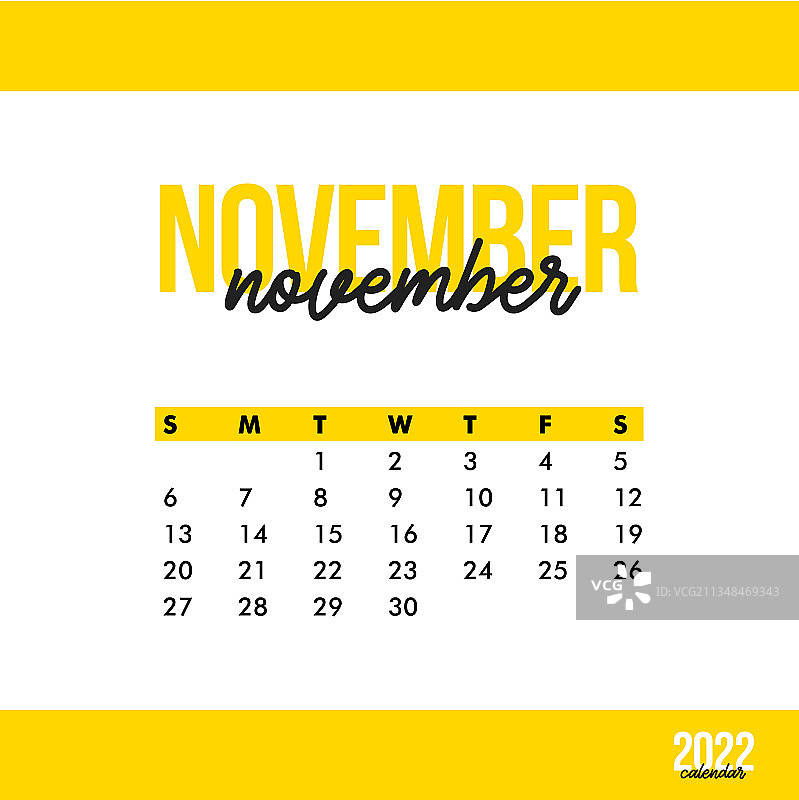 2022年11月日历贴纸设计图片素材