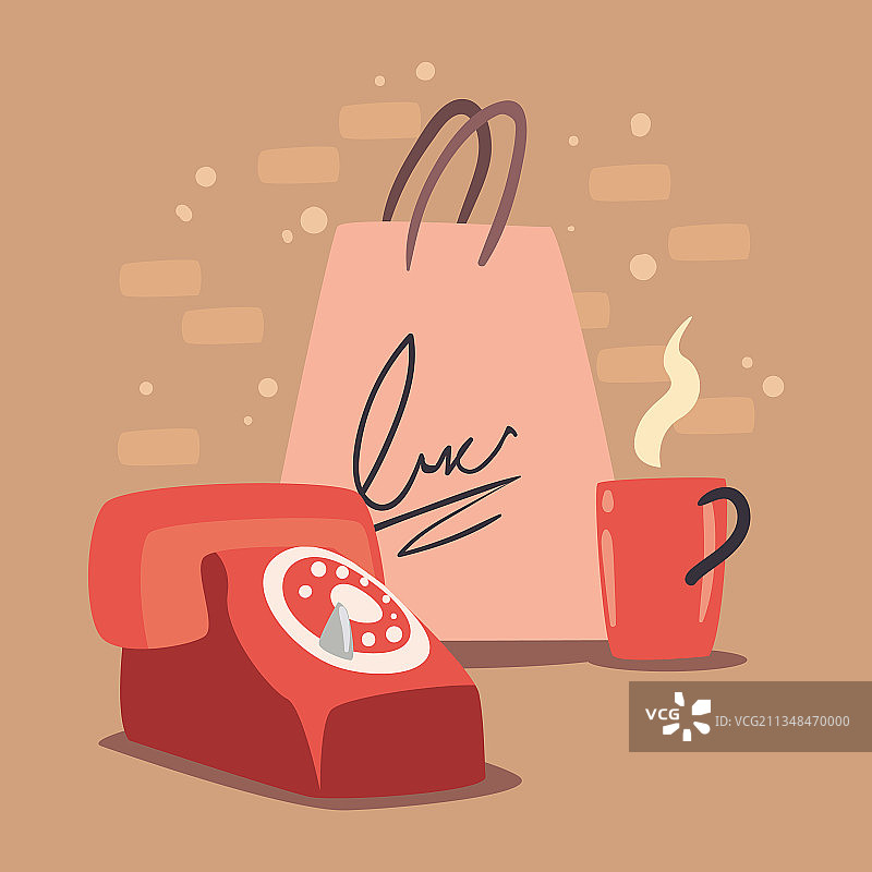 带有复古电话的banner图片素材