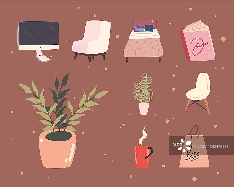 卧室家具图标图片素材