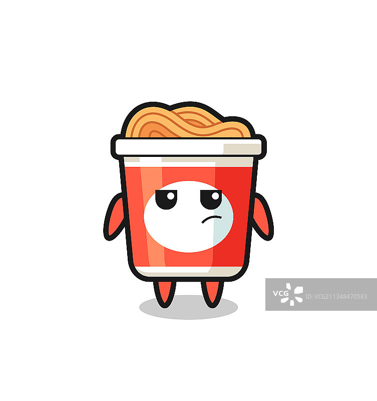 表情疑惑的可爱方便面形象图片素材