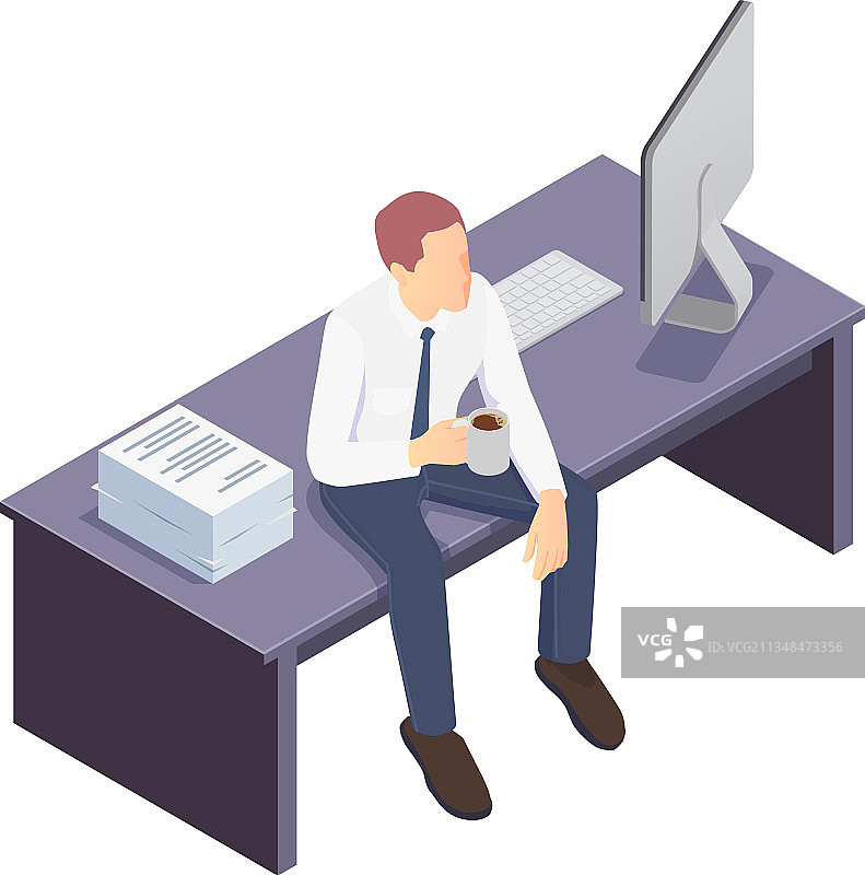 感到无聊的办公室职员图片素材