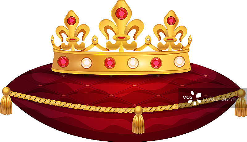 金色皇冠枕头组合图片素材