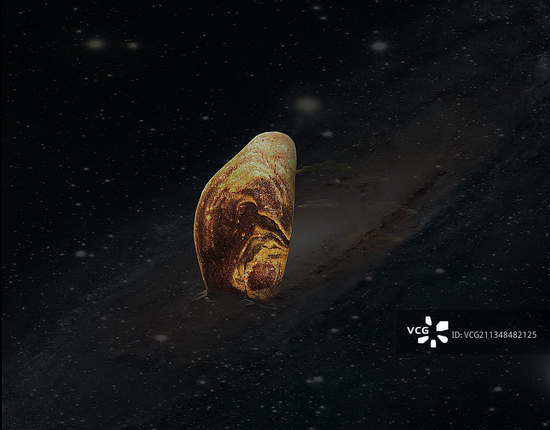 浩瀚的星空里，一块不灵的石头图片素材