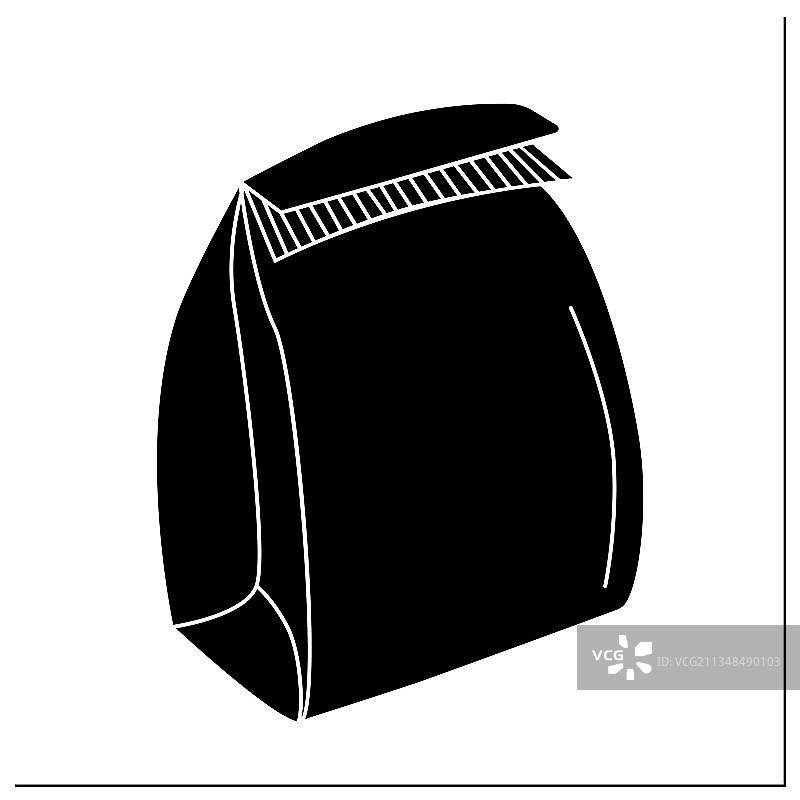 纸质午餐袋字形图标图片素材