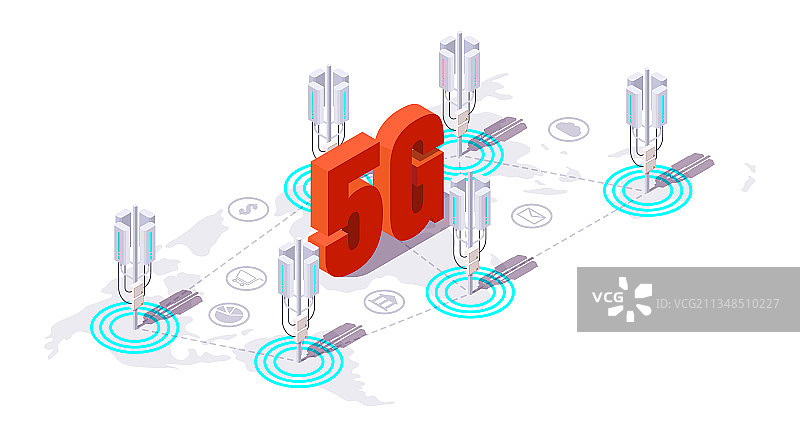 5G通信基站天线塔图片素材