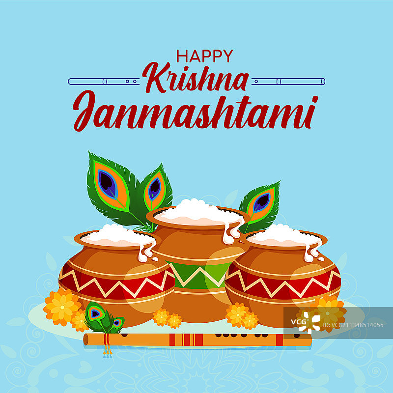 克里希纳 Janmashtami banner设计图片素材