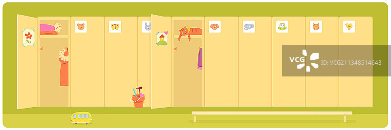 幼儿园儿童储物柜背景图片素材