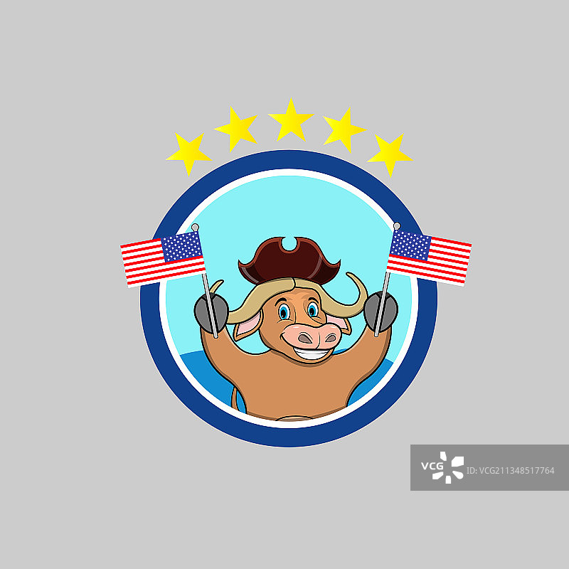 哥伦布日美洲可爱水牛图片素材