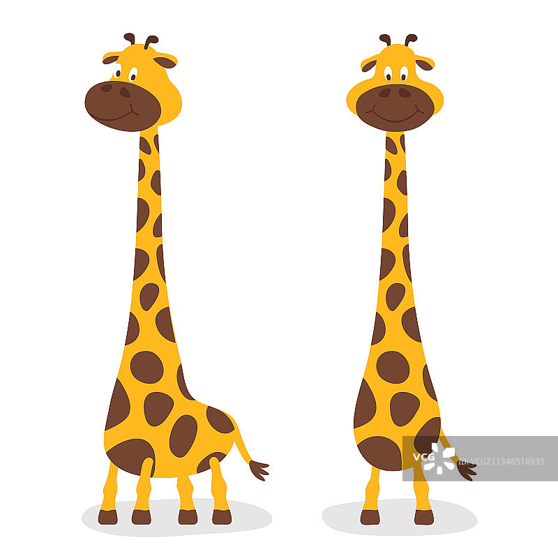 卡通可爱长颈鹿宝宝套装图片素材