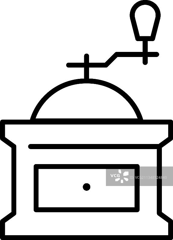 单色经典手动咖啡研磨机图标图片素材