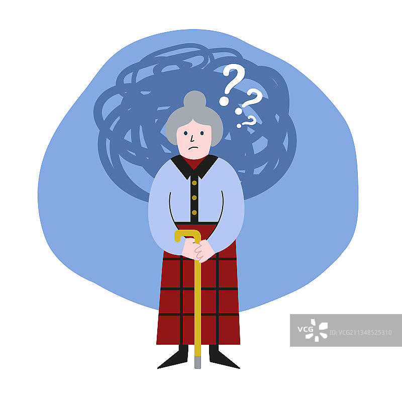 患有阿尔茨海默病的年老妇人图片素材