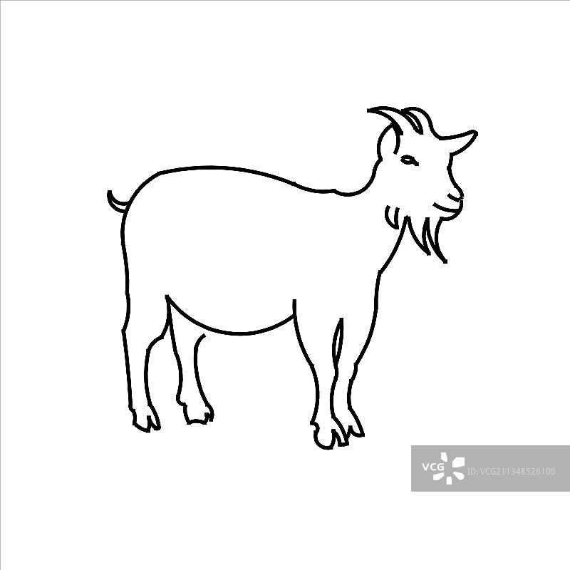 山羊素描设计图片素材