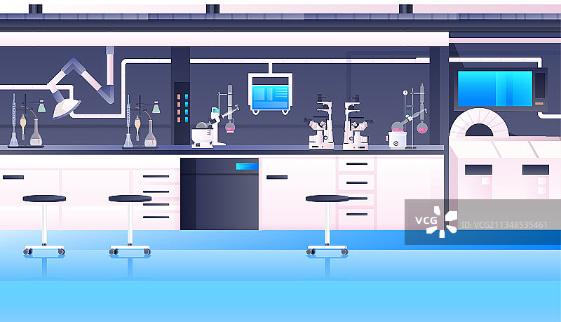 空无一人的化学研究实验室图片素材