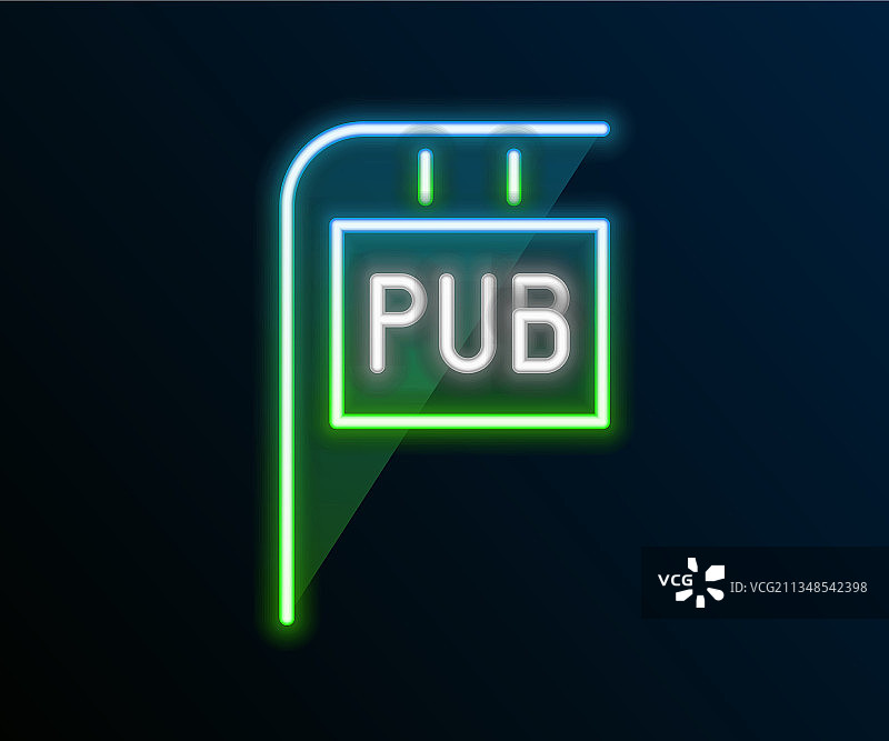 带有发光霓虹灯线的街道标牌图片素材