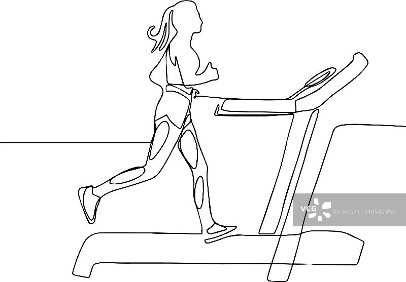 跑步机和运动女性图片素材