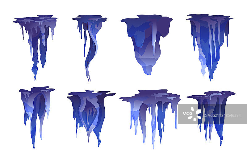 蓝色钟乳石合集图片素材