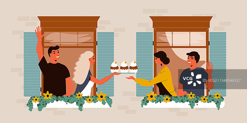 窗户里的邻居图片素材