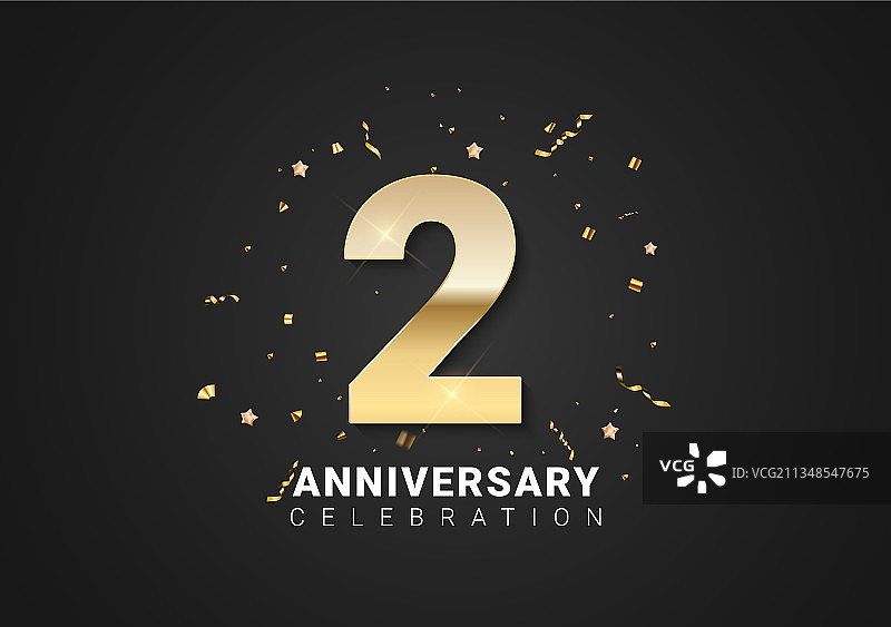 金色数字2周年背景图片素材