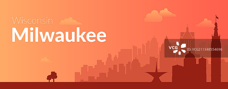美国密尔沃基城市景观背景图片素材