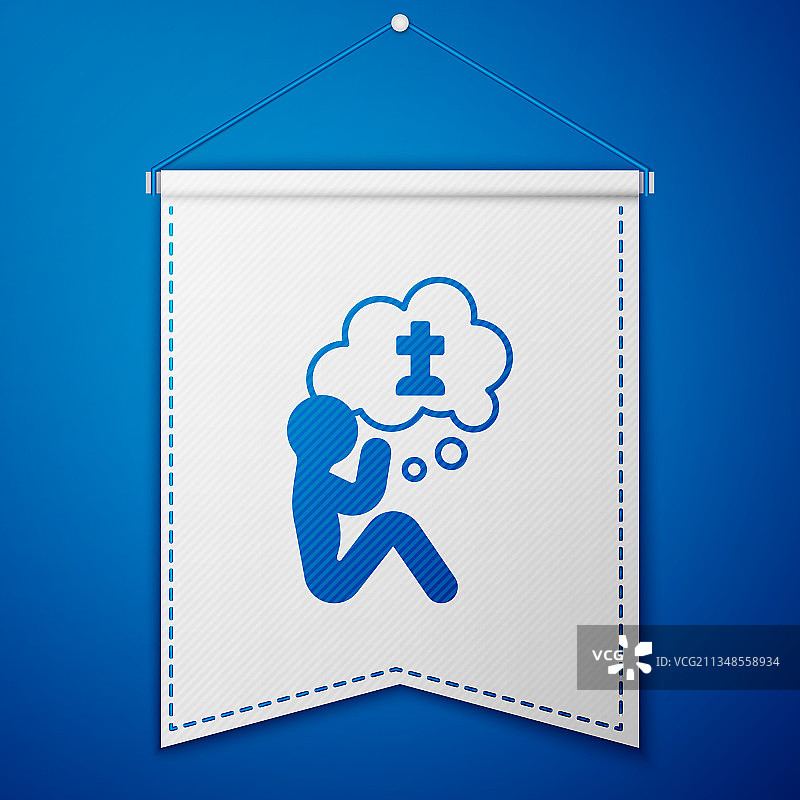 蓝色男人悲伤葬礼图标图片素材