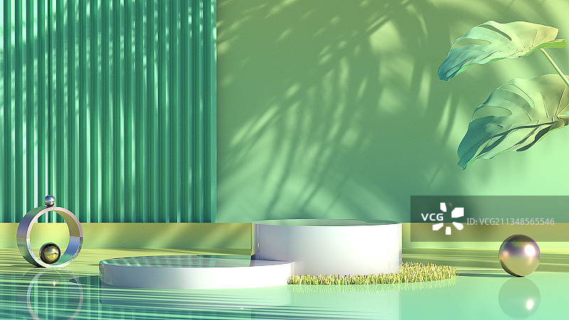 3D现代几何风格高级光影质感展示台图片素材