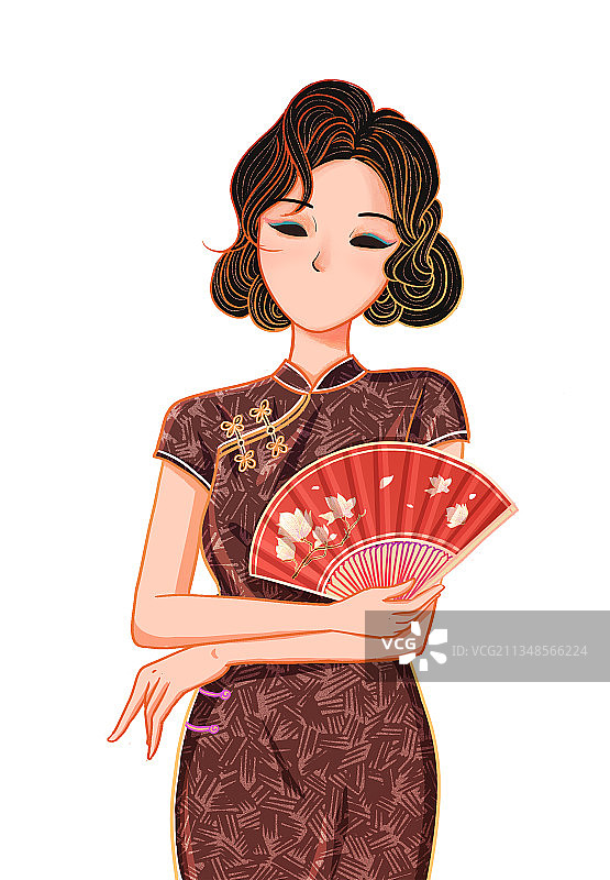 旗袍复古风女人图片素材