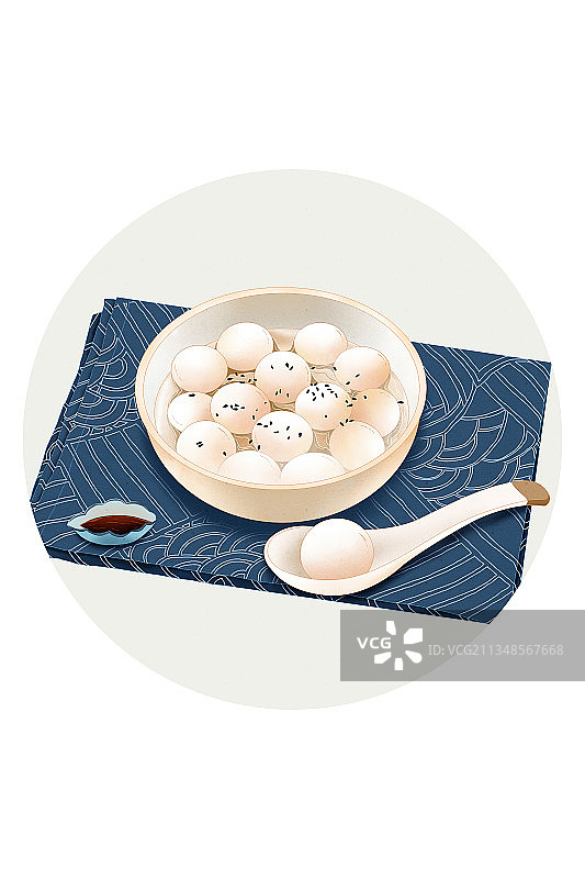 冬季习俗之吃汤圆图片素材